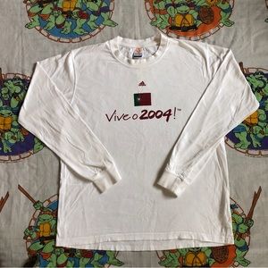 Vintage Adidas Vive o 2004 Portugal Long Sleeve t shirt Mens XL